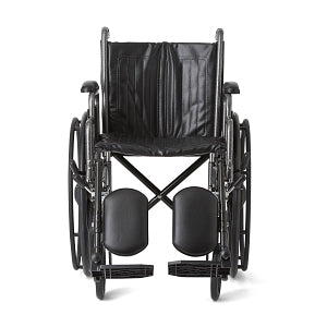 Medline K2 Basic Vinyl Wheelchairs - K2 Basic Wheelchair with 18"W Seat, Removable Desk-Length Arms and Elevated Leg Rests - MDS806300EV