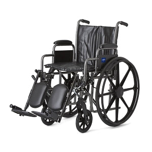 Medline K2 Basic Vinyl Wheelchairs - K2 Basic Wheelchair with 18"W Seat, Removable Desk-Length Arms and Elevated Leg Rests - MDS806300EV