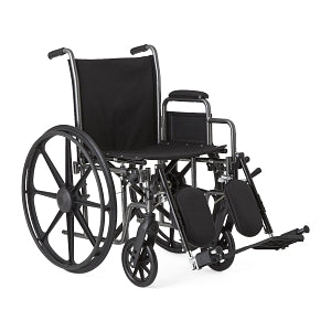 Medline K3 Basic Lightweight Wheelchairs - K3 Basic Lightweight Wheelchair with Removable Desk-Length Arms and Elevating Leg Rests, 300 lb. Weight Capacity, 18" Width - MDS806650E