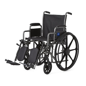 Medline K3 Basic Lightweight Wheelchairs - K3 Basic Lightweight Wheelchair with Removable Desk-Length Arms and Elevating Leg Rests, 300 lb. Weight Capacity, 18" Width - MDS806650E