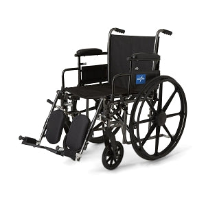 Medline K3 Basic Lightweight Wheelchairs - K3 Basic Wheelchair with Height-Adjustable Swing-Back Desk-Length Arms, Elevating Leg Rests and Anti-Tipper, 300 lb. Weight Capacity, 16" Width - MDS806650NEPL