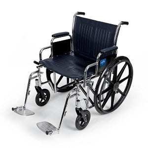 Medline Extra-Wide Wheelchairs - Excel Wheelchair with Removable Desk-Length Arms and Swing-Away Footrests, 20"W - MDS806700