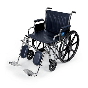 Medline Extra-Wide Wheelchairs - Excel Wheelchair with Removable Desk-Length Arms and Elevating Footrests, 20"W - MDS806750
