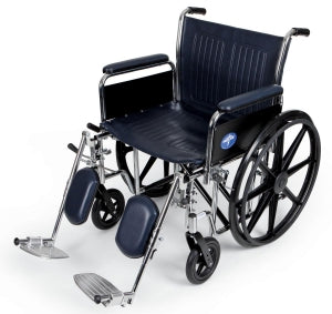 Medline Extra-Wide Wheelchairs - Excel Wheelchair with Removable Full-Length Arms and Elevating Footrests, 24"W - MDS806950FLA