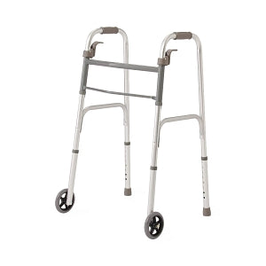 Medline Folding Paddle Walkers with 5" Wheels - Adult Folding Paddle Walker, 5" Wheels - MDS86410P5