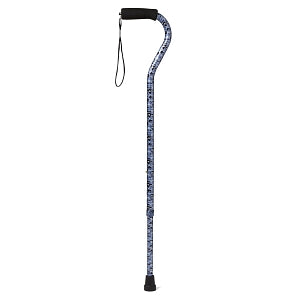 Medline Offset Handle Fashion Canes - Offset Cane, Blue Camo, Aluminum - MDS86420CAMO