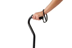 Medline Offset Handle Fashion Canes - Smooth Walker Cane, Black - MDS86420FLEX