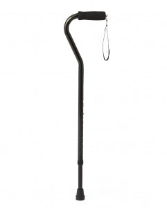 Medline Offset Handle Fashion Canes - Aluminum Offset Handle Fashion Cane, Black - MDS86420