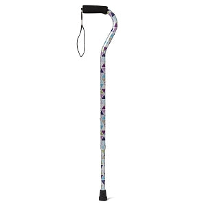Medline Offset Handle Fashion Canes - Offset Cane, Triangles, Aluminum - MDS86420TRI