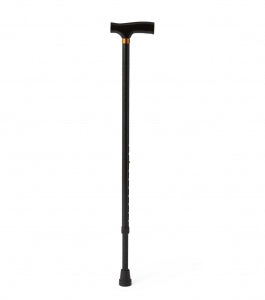 Medline T-Handle Fashion Canes - T-Handle Cane, Black Aluminum - MDS86435B