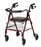 Medline Deluxe Rollators - Deluxe Rollator, Burgundy, Curved Back, 250 lb. - MDS86810