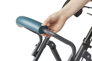 Medline Basic Steel Rollators - Steel Rollator with 6" Wheels and Microban-Treated Touch Points and Seat, Teal, Knockdown - MDS86850ESAB