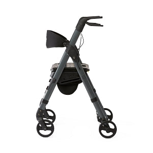 Medline Momentum Rollators - Momentum Rollator with Height-Adjustable Seat and Handles, Grey - MDS86870G