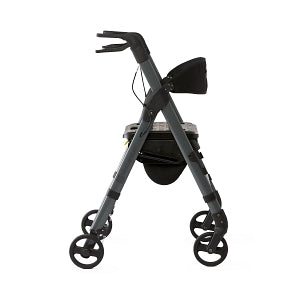 Medline Momentum Rollators - Momentum Rollator with Height-Adjustable Seat and Handles, Grey - MDS86870G