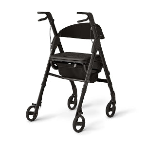 Medline Momentum Rollators - Momentum Rollator with Height-Adjustable Seat and Handles, Grey - MDS86870G