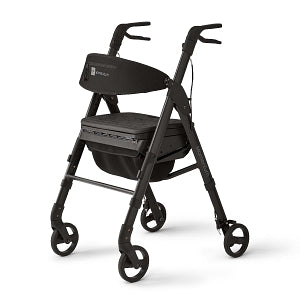 Medline Momentum Rollators - Momentum Rollator with Height-Adjustable Seat and Handles, Grey - MDS86870G
