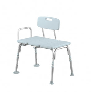 Medline Knockdown Transfer Bench with Microban - Knockdown Transfer Bench with Back and Microban Treatment - MDS86960KDMB