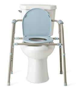 Medline Steel Commode with Microban - Knockdown Steel Bedside Commode with Microban - MDS89664KDMB