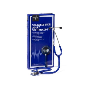 Medline Elite Stainless Steel Stethoscope - Elite Adult Stainless Steel Stethoscope, Blue - MDS92270