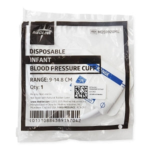 Medline Double Tube Blood Pressure Cuffs with Male Luer Connector - Disposable Double-Tube Blood Pressure Cuff with Male Luer Connector, Infant - MDS9920ML