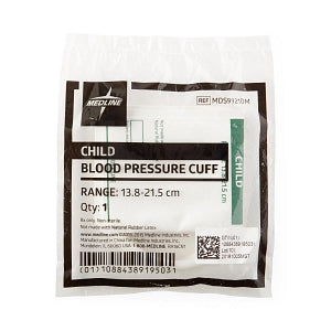 Medline Double-Tube Blood Pressure Cuffs with Screw Connector - Disposable 2-Tube Blood Pressure Cuff with Screw Connector, Child - MDS9921DM