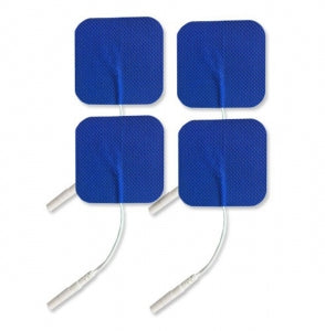 Compass Health Brands Tens Unit Electrodes - Cloth Electrode, Square, 2" x 2", Blue, 4/Bag - E1P2020BC2