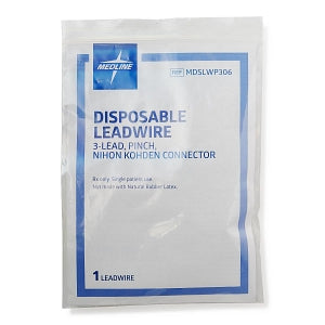 Medline Disposable ECG Leadwires - LEADWIRE, DISP, 3-LEAD, PINCH, NIHON KOH - MDSLWP306