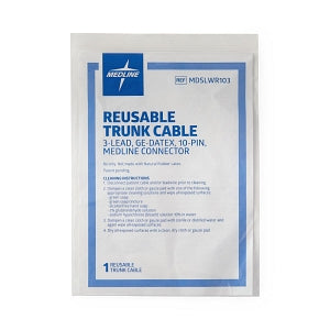 Medline Reusable ECG Trunk Cables - LEADWIRE, CABLE, REUS, 3-LEAD, GE-DATEX - MDSLWR103