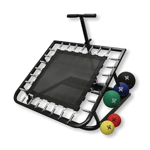 Fabrication Enterprises Square Medicine Ball Rebounder Set - REBOUNDER, SQUARE W / 5 PT BALLS & RACK - 10-3131