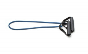 Fabrication Enterprises Inc CanDo Exercise Tubing with Handles - EXERCISE, TUBING, W/HANDLES, 36", BLUE, LVL5 - 10-5554