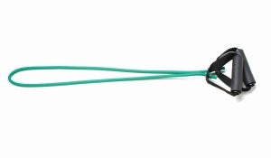 Fabrication Enterprises Inc CanDo Exercise Tubing with Handles - TUBING, EXERCISE, W/HANDLES, 48", GREEN, LVL4 - 10-5563