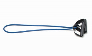 Fabrication Enterprises Inc CanDo Exercise Tubing with Handles - TUBING, EXRCISE, W/HANDLES, BLUE, 48", LVL5 - 10-5564