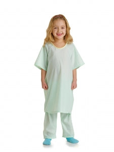 Medline Snuggly Solids Pajama Pants - Pediatric Pajama Pants, Solid Green, Size M - MDT011259M