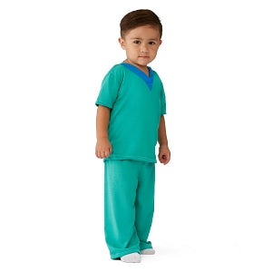 Medline Behavioral Health Apparel - Pediatric Pants with Elastic Strips, Green, Size XS - MDT011485BHXS