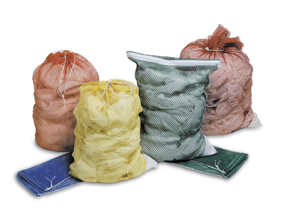Medline Washable Mesh Laundry Bags - Laundry Net with Drawcord and ID Patch, Mesh, White, 14" x 20" - MDT021367ID