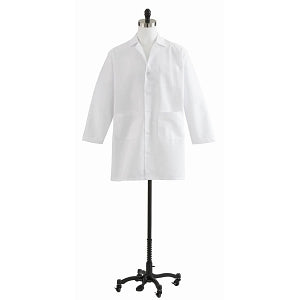 Medline Unisex / Men's Staff Length Lab Coats - Unisex Staff-Length Lab Coat, White, Size 40 - MDT12WHT40E