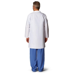 Medline Unisex / Men's Staff Length Lab Coats - Unisex Staff-Length Lab Coat, White, Size 44 - MDT12WHT44E