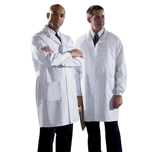 Medline Unisex / Men's Staff Length Lab Coats - Unisex Staff-Length Lab Coat, White, Size 44 - MDT12WHT44E