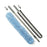 Medline Microfiber Dusters - High Microfiber Duster with Fringe, Blue, Starter Kit with Sleeve, Flexible Wand & Extension Handle - MDT217857