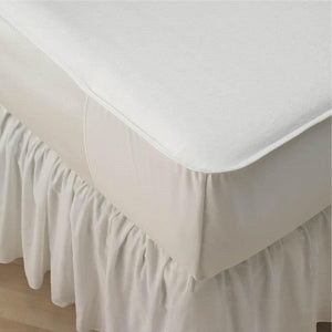 Medline Bleached 50/50 Blended Mattress Covers - Mattress Pad, Bleached, 50% Cotton/50% Polyester Blend, 17" x 18", 24/Case - MDT219347BB