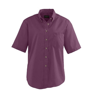 Edwards Garment Co Ladies' Short Sleeve Poplin Shirts - Women's Short Sleeve Poplin Shirt, Wine, Size M - MDT5230632