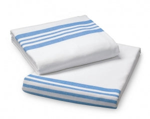 Medline Blue Striped Flannel Spread Blanket, Blended - Flannel Spread Blanket, White with Blue Stripe, 70" x 90", 2 lb. - MDTFB4B20BLU
