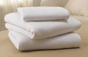 Medline Soft-Fit Knitted Flat Sheets - Soft-Fit Knitted Flat Sheet, White, 60" x 104", 5 doz./Case - MDTFS4J104
