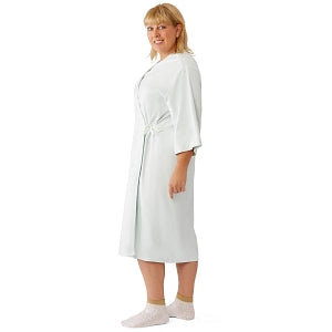 Medline Micro-Suede Patient Apparel - Micro-Suede Mammography Patient Robe, Sage Green, One Size Fits Most - MDTHR9R04GRN