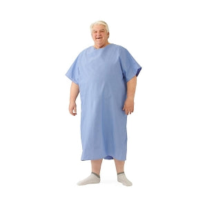 Medline Hyperbaric Patient Gowns - 100% Cotton Hyperbaric Patient Gown, Blue, Size 3XL - MDTOG5RTSHPB