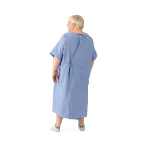 Medline Hyperbaric Patient Gowns - 100% Cotton Hyperbaric Patient Gown, Blue, Size 3XL - MDTOG5RTSHPB