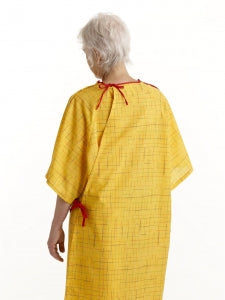 Medline Fall Prevention IV Gowns - PerforMAX IV Patient Gown with Stainless Steel Snap Detail, Fall Risk Management, Yellow, Size 3XL - MDTOG7ITSHRG