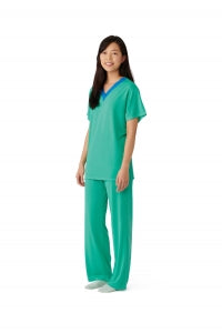 Medline Behavioral Health Apparel - Pajama Pants with Elastic Strips, Green, Size M - MDTPJBH03GRN