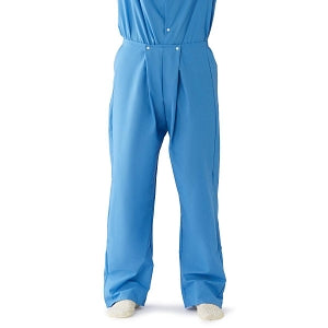 Medline Behavioral Health Apparel - Pajama Pants with Elastic Strips and Plastic Straps, Blue, Size 3XL/4XL - MDTPJBH08BLU