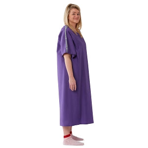 Medline Behavioral Health Apparel - IV Gown with KM80 Plastic Snaps, Purple - MDTSG5IABPRP